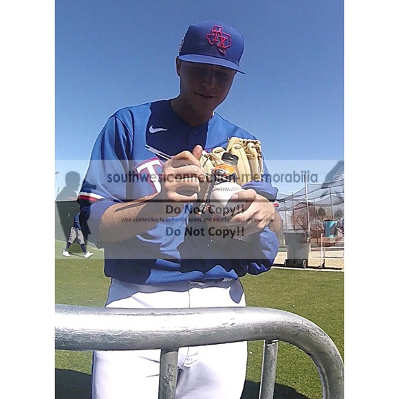 Jack Leiter Texas Rangers Autographed Baseball Exact Proof Photo COA Authentic - Picture 2 of 7